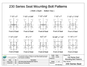 230 Series Seat Bolt Pattern B