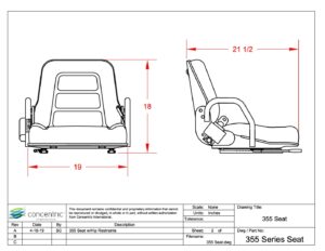 355 Seat w Hip Restraints