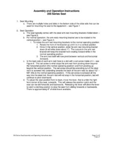 355 Series Seat Assembly and Operating Instructions