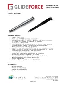GF14 15 Linear Actuator Data Sheet