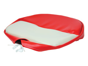 white and red pan seat cushion