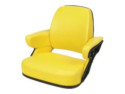 Yellow 4 Piece Replacement Cushion that Fits John Deere Models. Built with a Black Steel Back and Pan