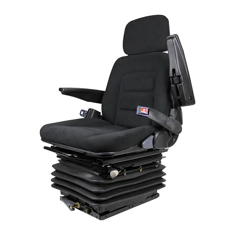 Armrests, Headrest, Slide Rails, Retractable Seatbelts, Fabric, Black