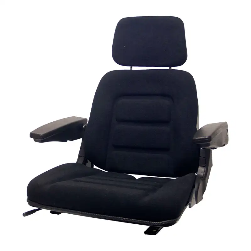 Adjustable Back Rest, Headrest, Armrests, Slide Rails, No Suspension, Fabric, Black