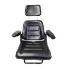 Adjustable Back Rest Seat, Head Rest, Slide Rails, Vinyl, Black