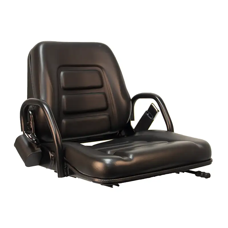 Hip Restraint, Retractable Seatbelt, Slide Rails, Operator Presence Switch, Vinyl, Black