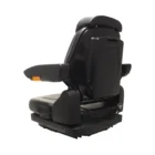 Operator Presence Switch, Slides, Retractable Seat Belt, Document Pouch, Arms, Headrest, Vinyl, Black