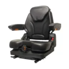 Operator Presence Switch, Slides, Retractable Seat Belt, Document Pouch, Arms, Headrest, Vinyl, Black