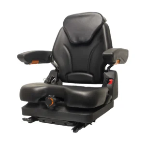 Operator Presence Switch, Slides, Retractable Seat Belt, Document Pouch, Arms, Headrest, Vinyl, Black