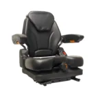 Operator Presence Switch, Slides, Retractable Seat Belt, Document Pouch, Arms, Headrest, Vinyl, Black