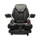 Operator Presence Switch, Slides, Retractable Seat Belt, Document Pouch, Arms, Headrest, Vinyl, Black