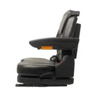 Operator Presence Switch, Slides, Retractable Seat Belt, Document Pouch, Arms, Headrest, Vinyl, Black