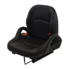 Adjustable Backrest, Orange Retractable Seatbelt, Document Pouch, Slide Rails, Operator Presence Switch, Slide Rails, Vinyl, Black