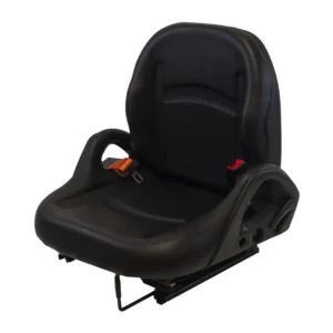Adjustable Backrest, Orange Retractable Seatbelt, Document Pouch, Slide Rails, Operator Presence Switch, Slide Rails, Vinyl, Black