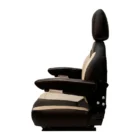 Adjustable Back Rest, Head Rest, HD Armrests, Lumbar support, PLAIN Carton, HD Vinyl, Black & Grey