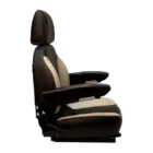 Adjustable Back Rest, Head Rest, HD Armrests, Lumbar support, PLAIN Carton, HD Vinyl, Black & Grey