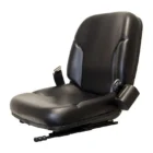 Contoured High Back, Steel Pan Seat, Retractable Seatbelt, Slide Rails, Heavy Duty Vinyl, Black