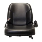 Contoured High Back, Steel Pan Seat, Retractable Seatbelt, Slide Rails, Heavy Duty Vinyl, Black