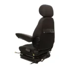 High back Seat, Low-Profile Mechanical Suspension, Head rest, Armrests, Slide Rails, Vinyl, Black