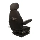 High back Seat, Low-Profile Mechanical Suspension, Head rest, Armrests, Slide Rails, Vinyl, Black