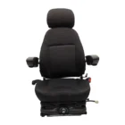 High back Seat, Low-Profile Mechanical Suspension, Head rest, Armrests, Slide Rails, Vinyl, Black