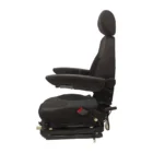 High back Seat, Low-Profile Mechanical Suspension, Head rest, Armrests, Slide Rails, Vinyl, Black