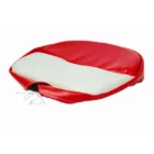 Deluxe Pan Seat Cushion, Vinyl, Red and White