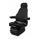 Deluxe High back operator suspension Seat, Head rest, Armrests, Swivel, Seatbelt, Slide Rails, Fabric, Black