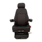 Mechanical Suspension, Headrest, Arm Rests, Lumbar Support, Swivel, Slide Rails, Retractable Seatbelt, Operator Presence Switch, Document Pouch, Tilt Control, Fabric, Black