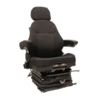 Low profile mechanical suspension, swivel, operator presence switch, tilt control, black fabric